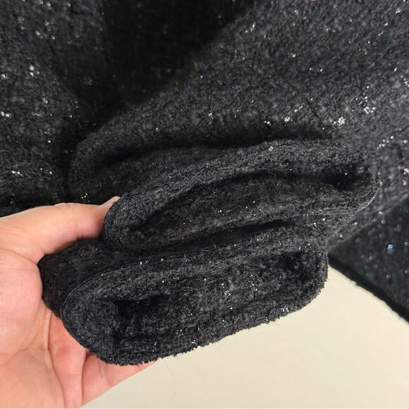 Jones New York Signature Black Shimmer Tweed Blazer Jacket 14 Bling Buttons - Picture 13 of 13